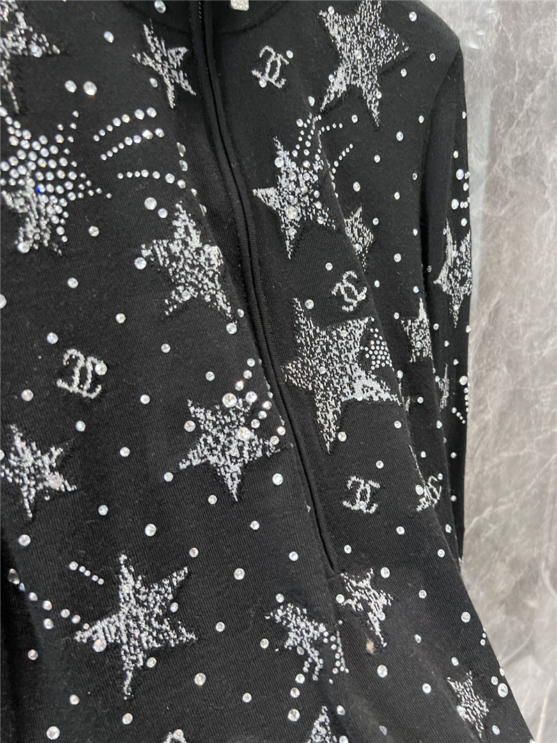 Ch**el half-zip star ski knit pullover in black