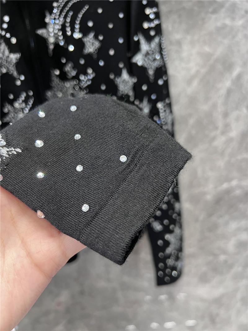 Ch**el half-zip star ski knit pullover in black