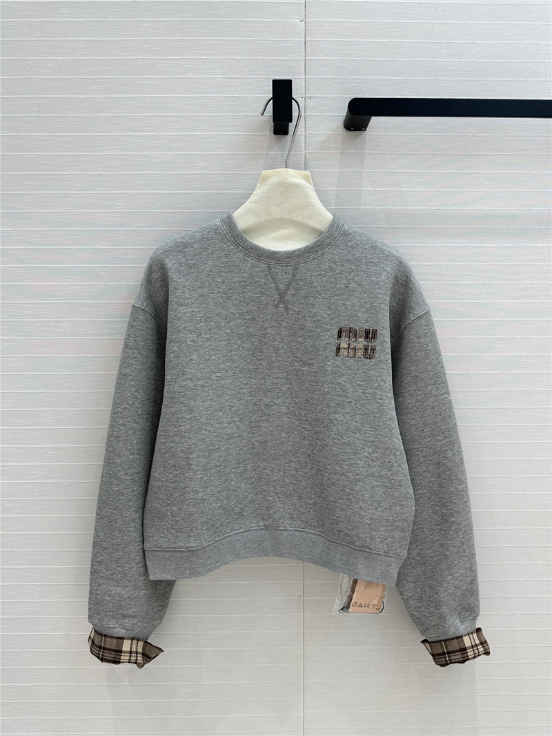 M1um1u plaid patchwork suit