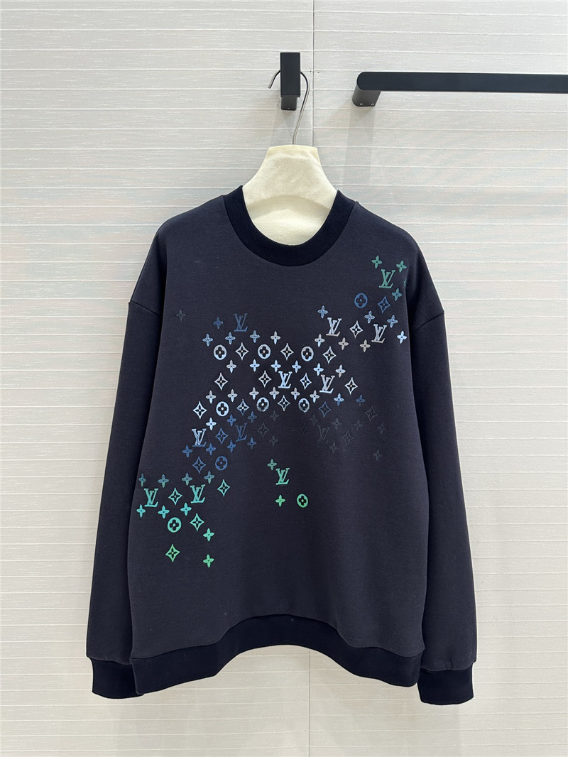 LV Navy Gradient Aurora Monogram Sweatshirt