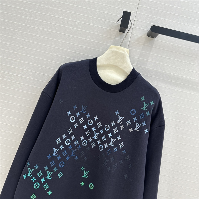 LV Navy Gradient Aurora Monogram Sweatshirt