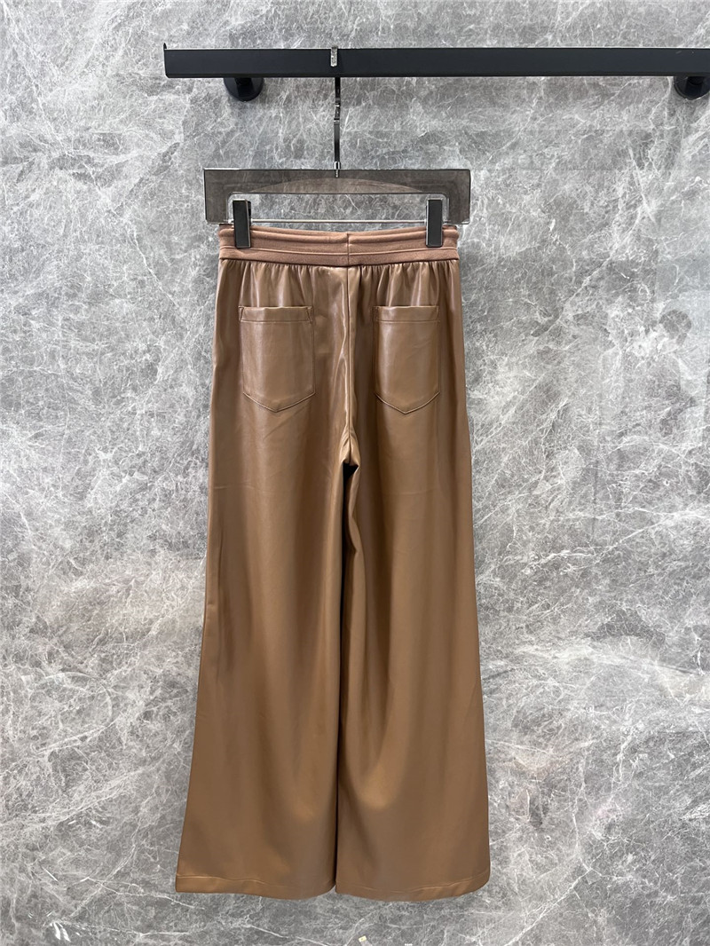 M1um1u casual wide-leg leather pants