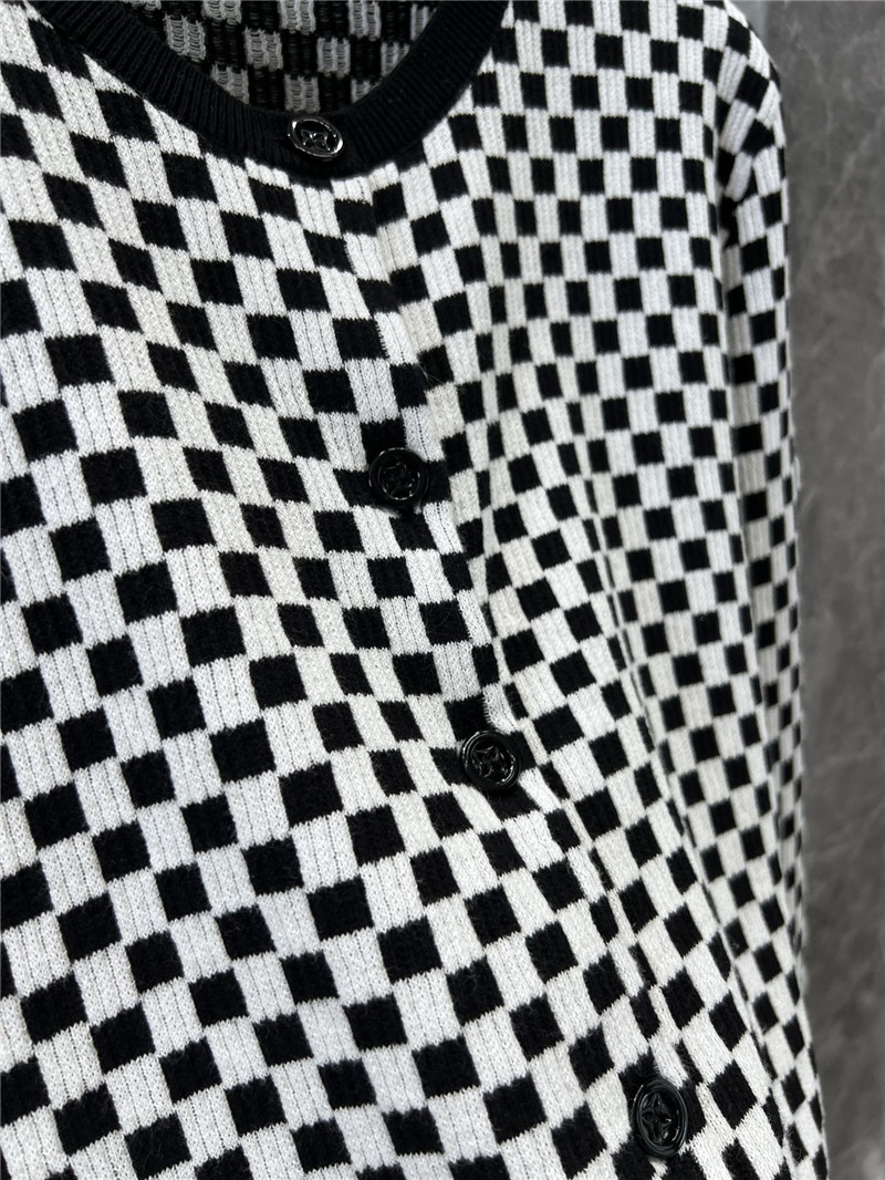 LV Damier Cropped Cardigan in Black/White