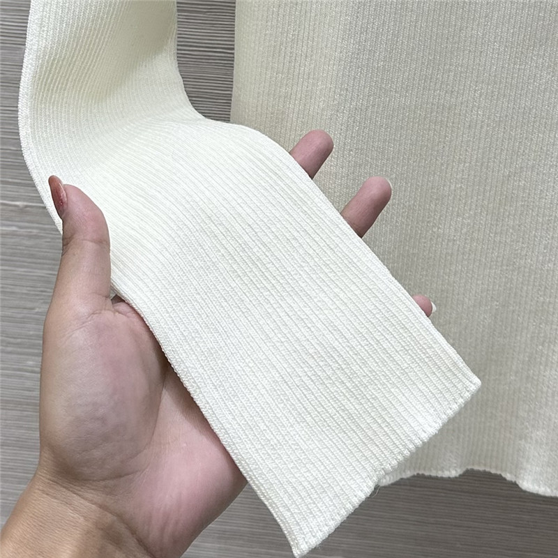 LV Long Sleeve Linen-Knit Top White