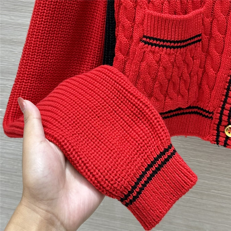 Miu Miu Sailor Collar Cardigan Red