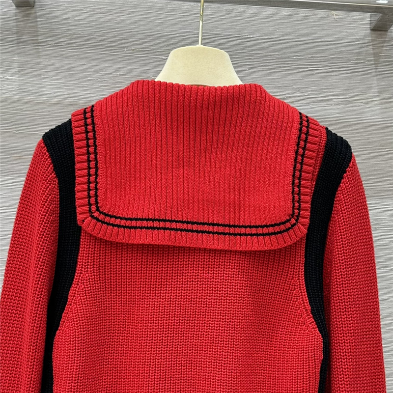 Miu Miu Sailor Collar Cardigan Red