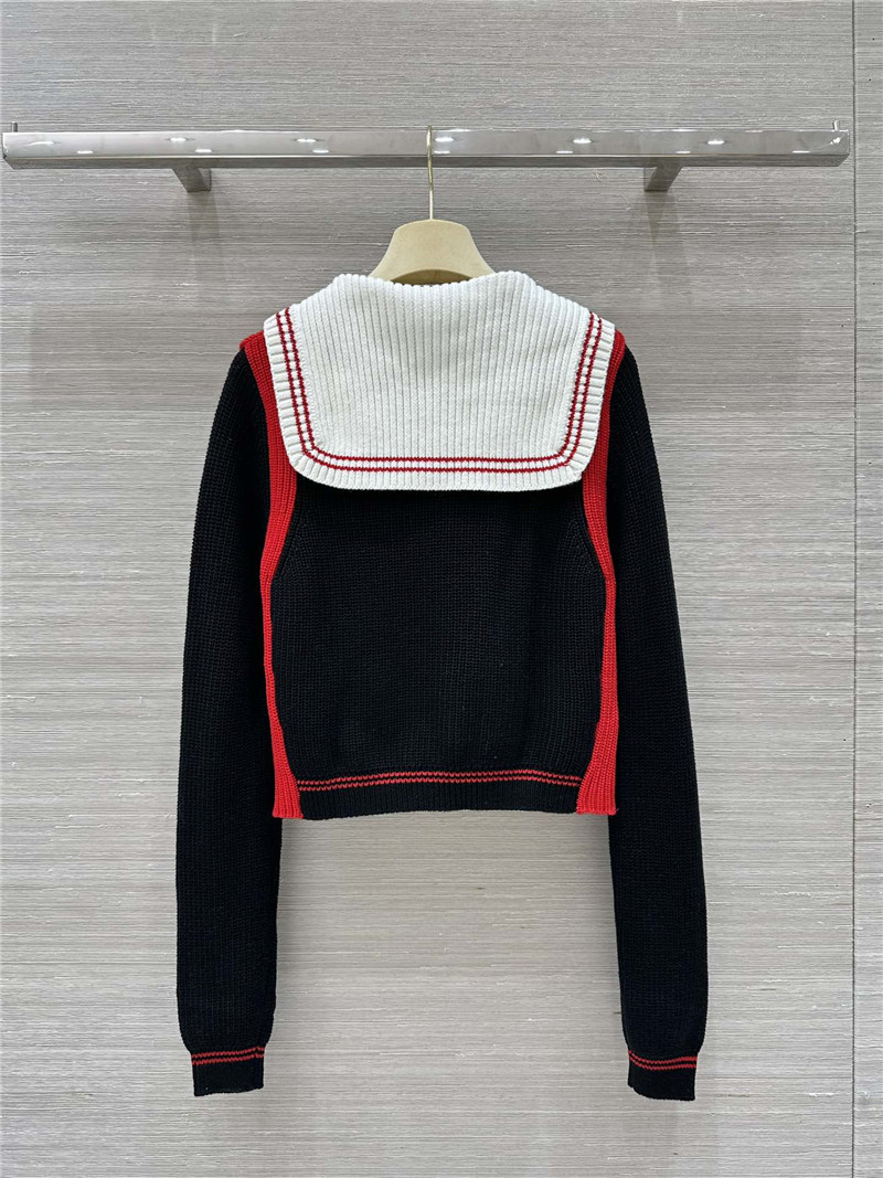Miu Miu Sailor Collar Cardigan Black