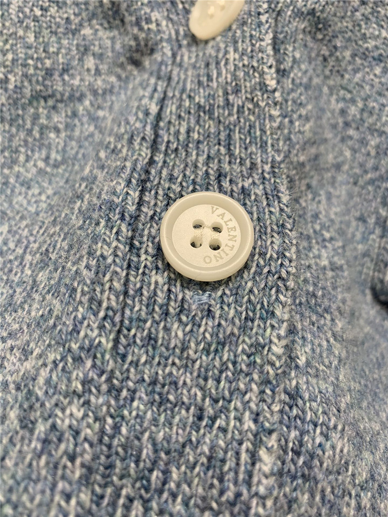 Va1e*ntin0 blue v-neck cardigan with logo