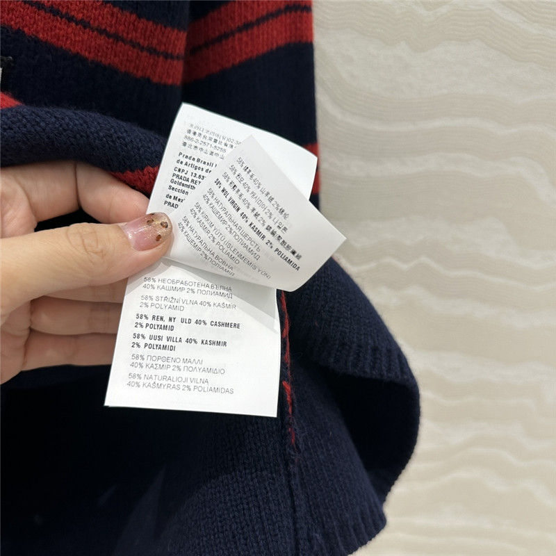 Miu Miu Striped Wool Sweater Red/Navy