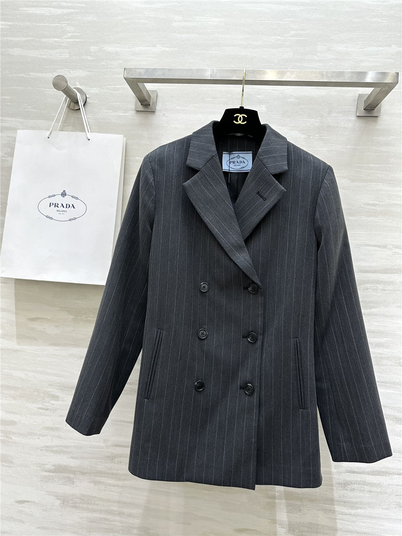 Pra*a striped suit jacket