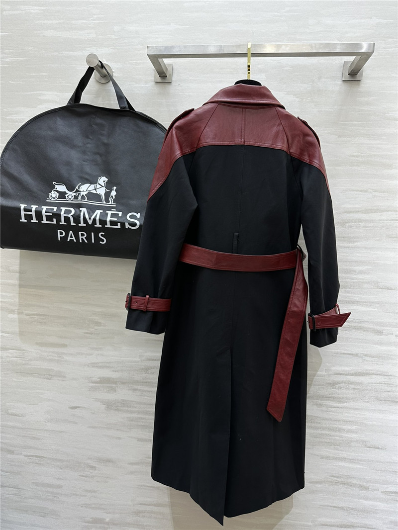 H**me5 leather trench coat
