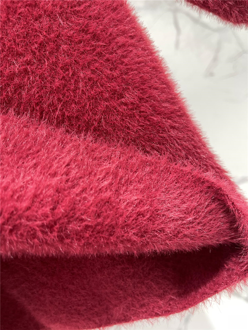 Ch**el fuchsia short sleeve mohair knitted top