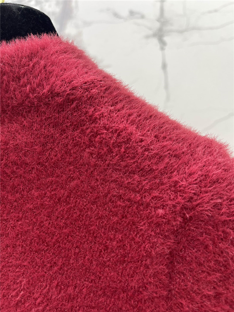 Ch**el fuchsia short sleeve mohair knitted top