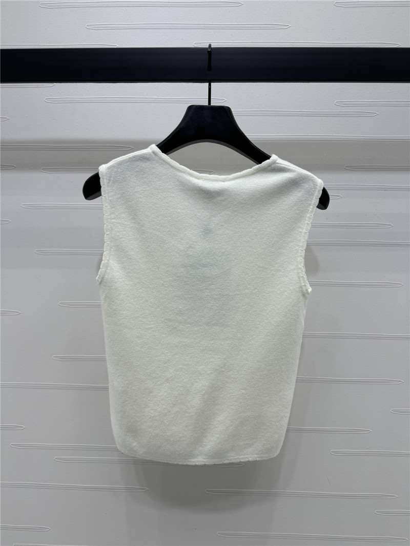 Ch**el v-neck white knit vest
