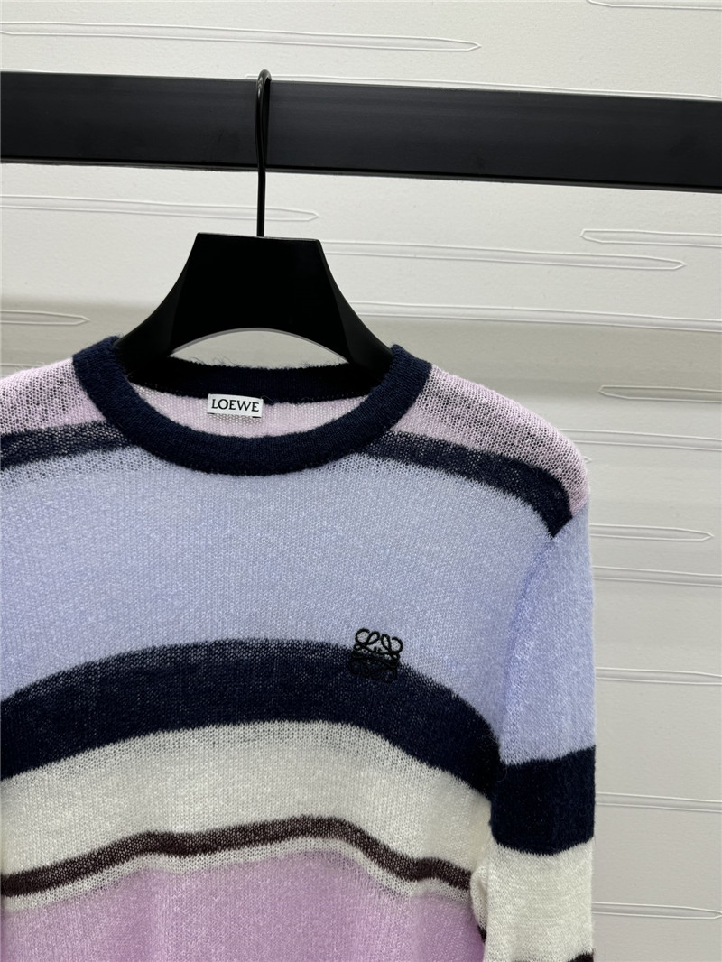 L0ew* logo-embroidered striped mohair sweater