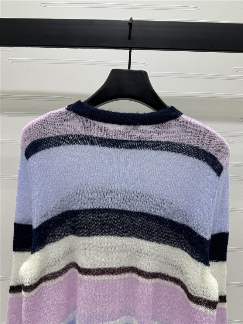 L0ew* logo-embroidered striped mohair sweater