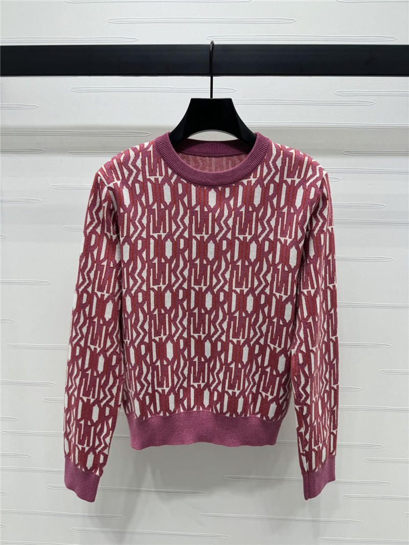 D10r oblique crew-neck sweater red