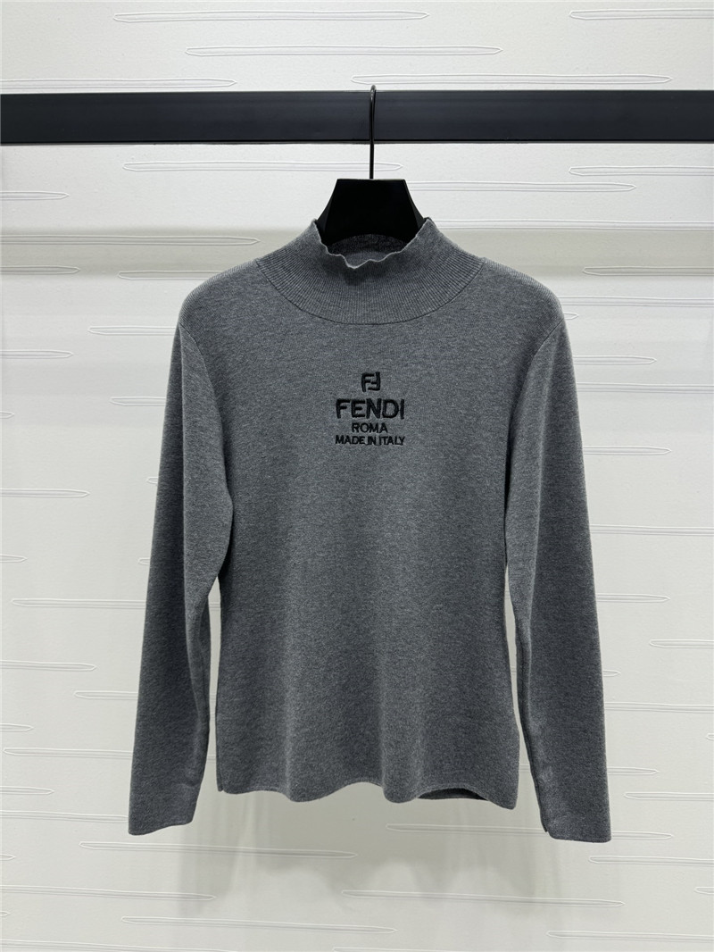 F**di grey mock neck jumper top