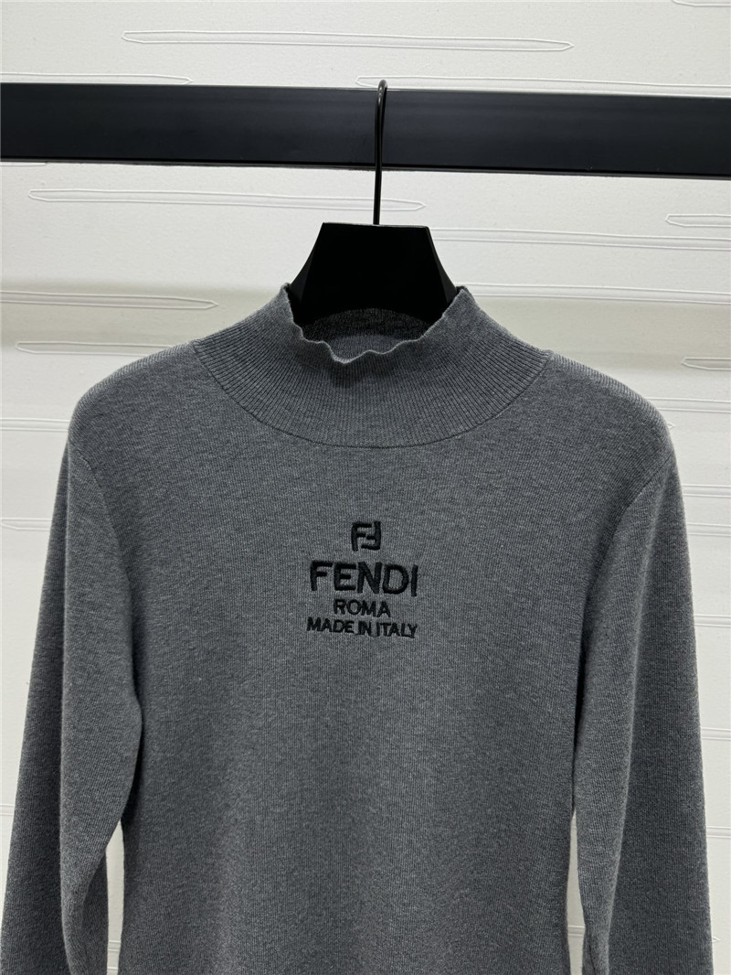 F**di grey mock neck jumper top