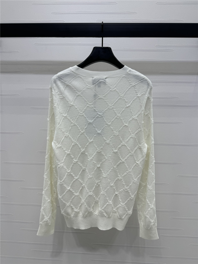 ch**el D1am0nd quilted wool sweater white