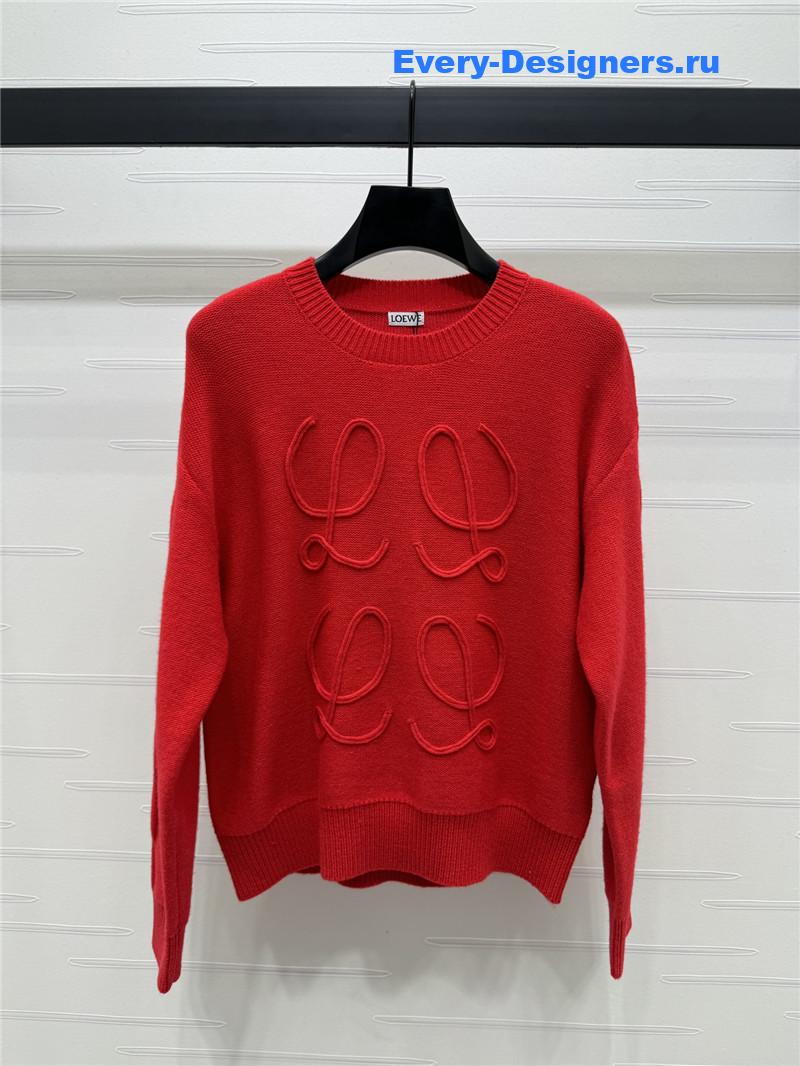 L0ew* anagram wool blend sweater red