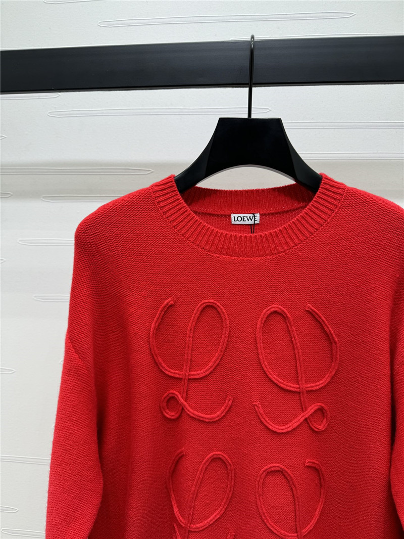 L0ew* anagram wool blend sweater red