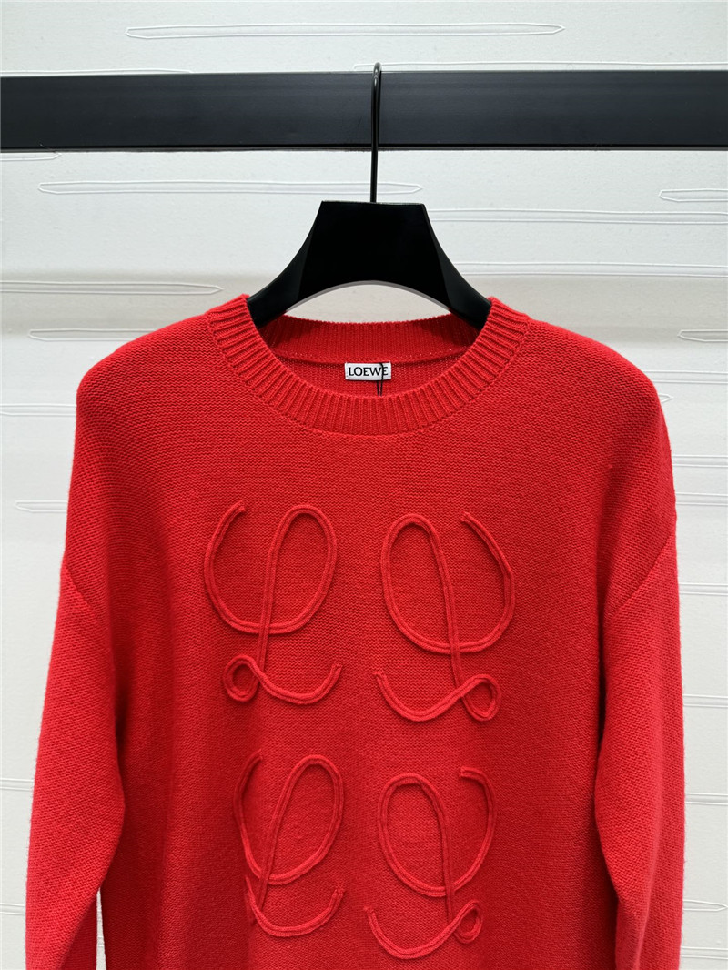 L0ew* anagram wool blend sweater red