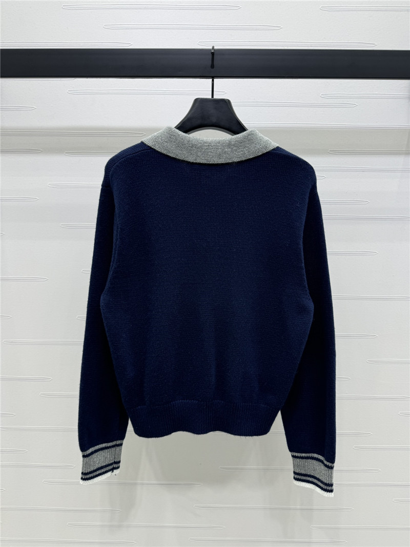 D10r contrast long sleeve polo shirt