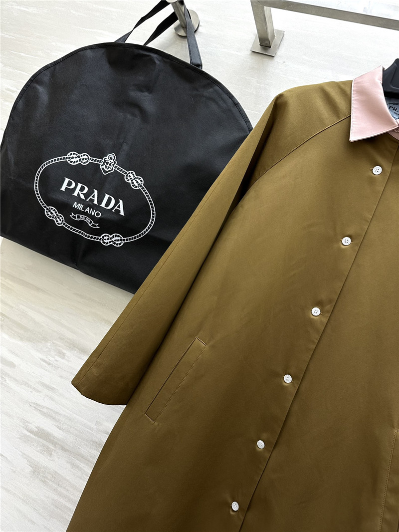 Pra*a lapel long trench coat