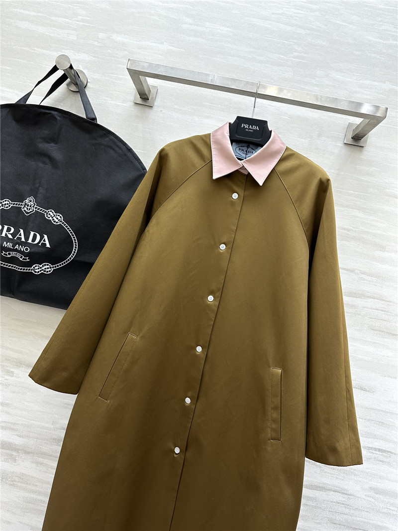 Pra*a lapel long trench coat