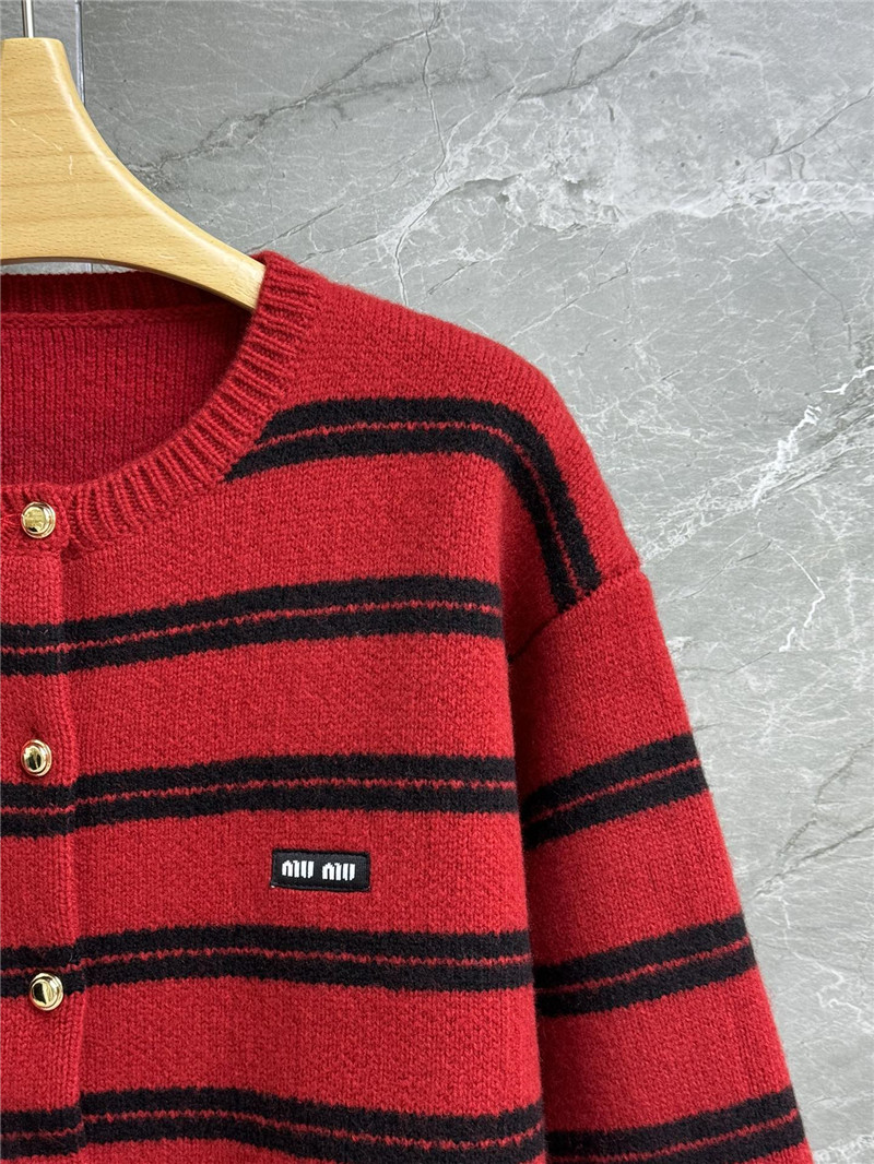 Miu Miu Shetland Knit Cardigan Red