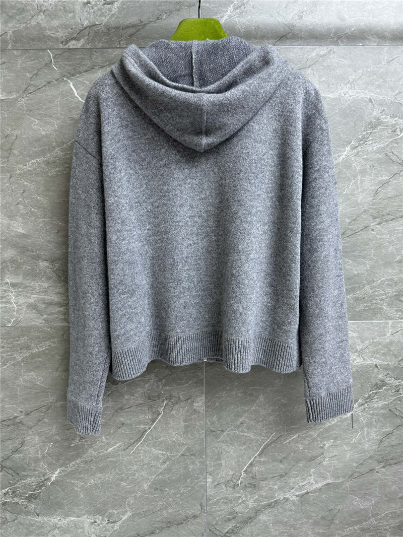 Gvc*1 zip-up knit hoodie grey