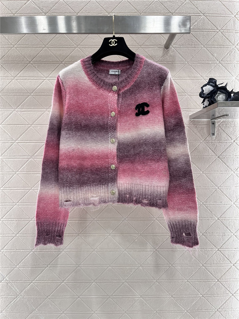 Ch**el gradient pink/purple cardigan