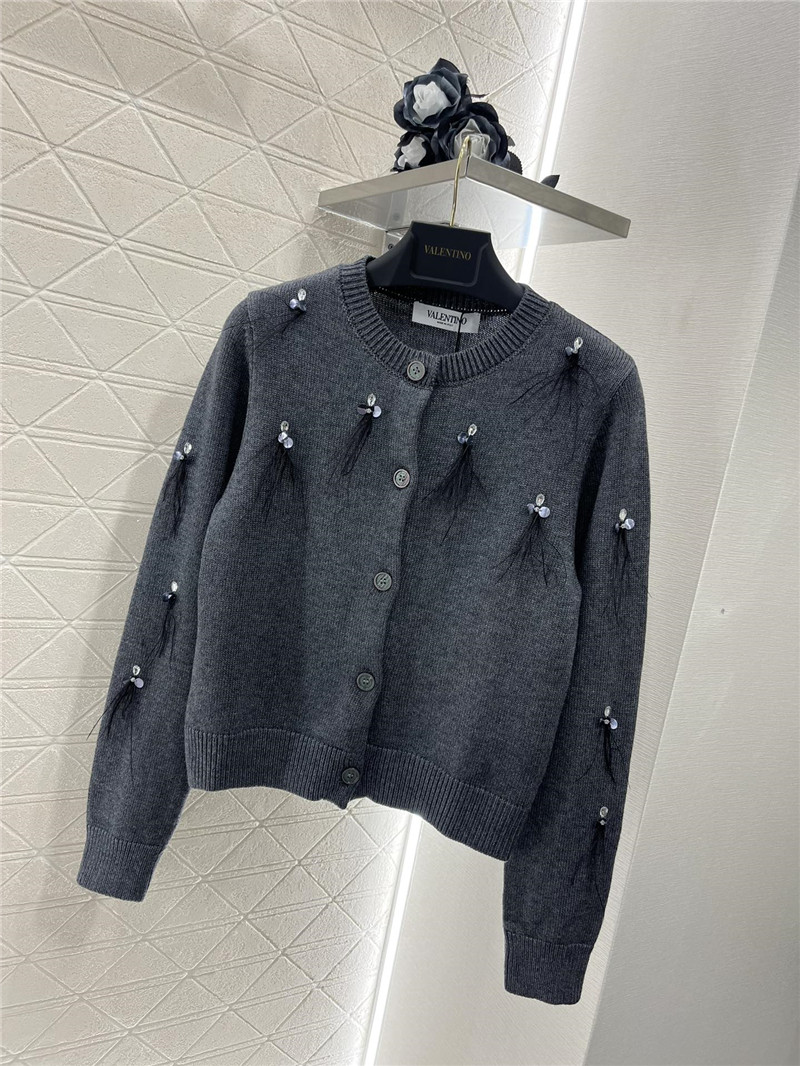 Va1e*ntin0 embroidered feather cardigan