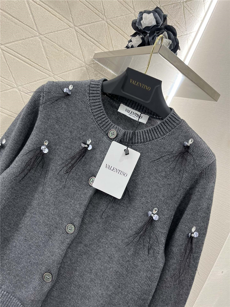 Va1e*ntin0 embroidered feather cardigan