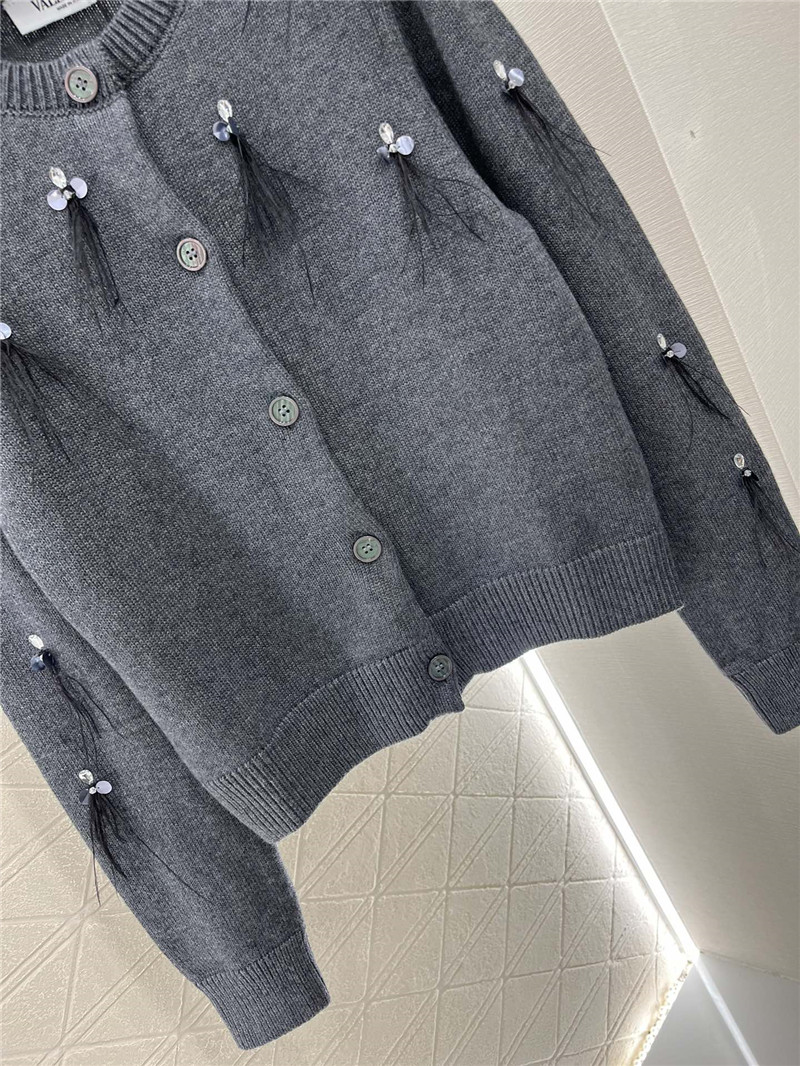 Va1e*ntin0 embroidered feather cardigan