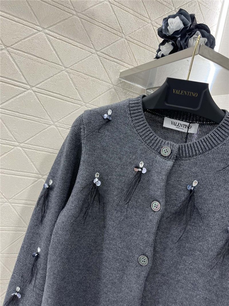 Va1e*ntin0 embroidered feather cardigan