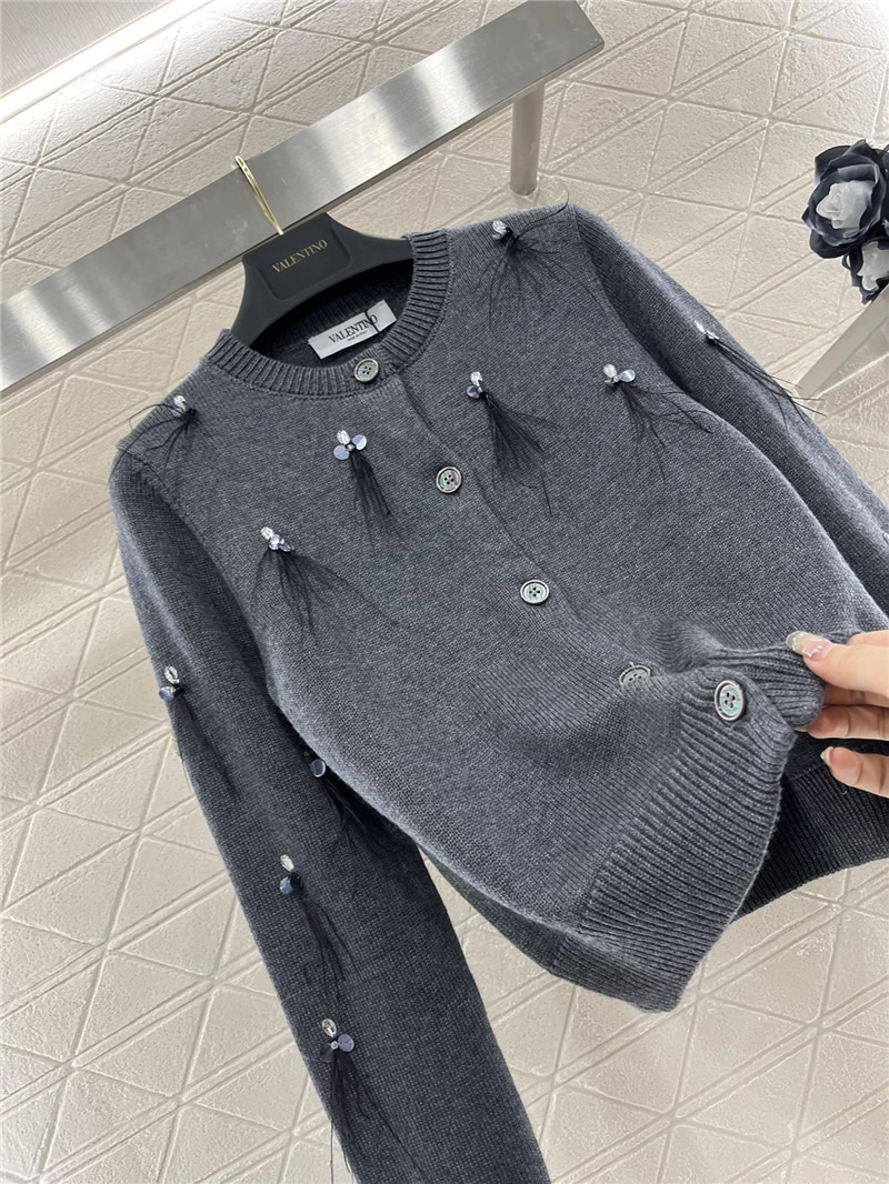 Va1e*ntin0 embroidered feather cardigan