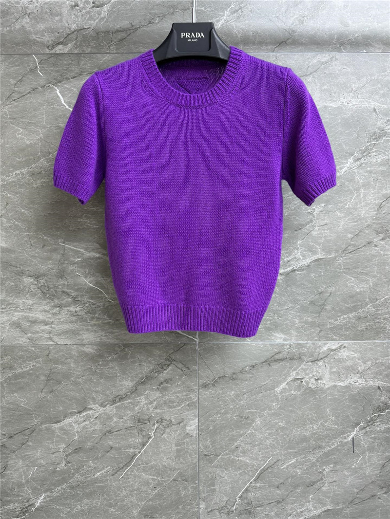 Pra*a short sleeve cashmere top purple