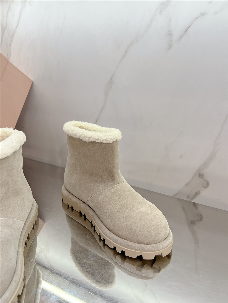 Miu Miu Beige Suede Snow Boots