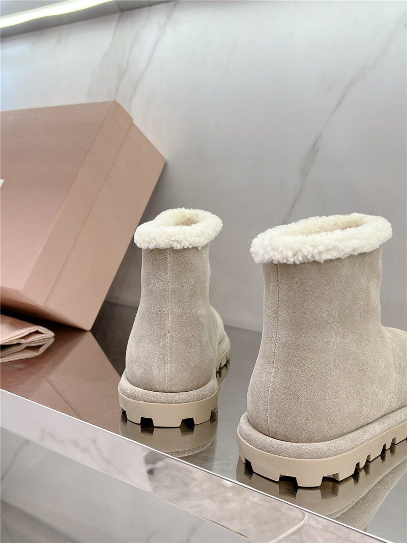 Miu Miu Beige Suede Snow Boots