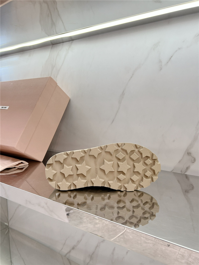 Miu Miu Beige Suede Snow Boots