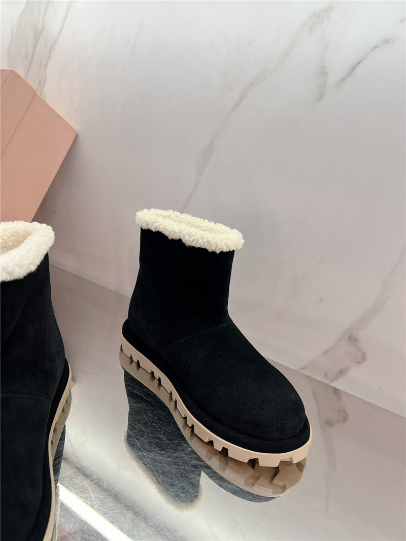 Miu Miu Suede Leather Snow Boots