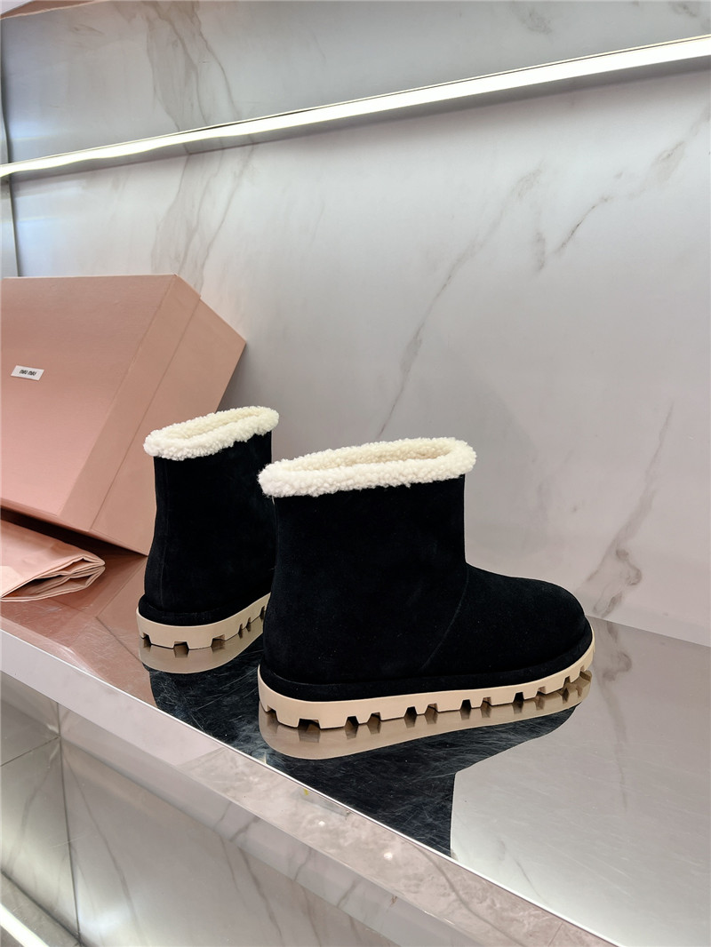 Miu Miu Suede Leather Snow Boots