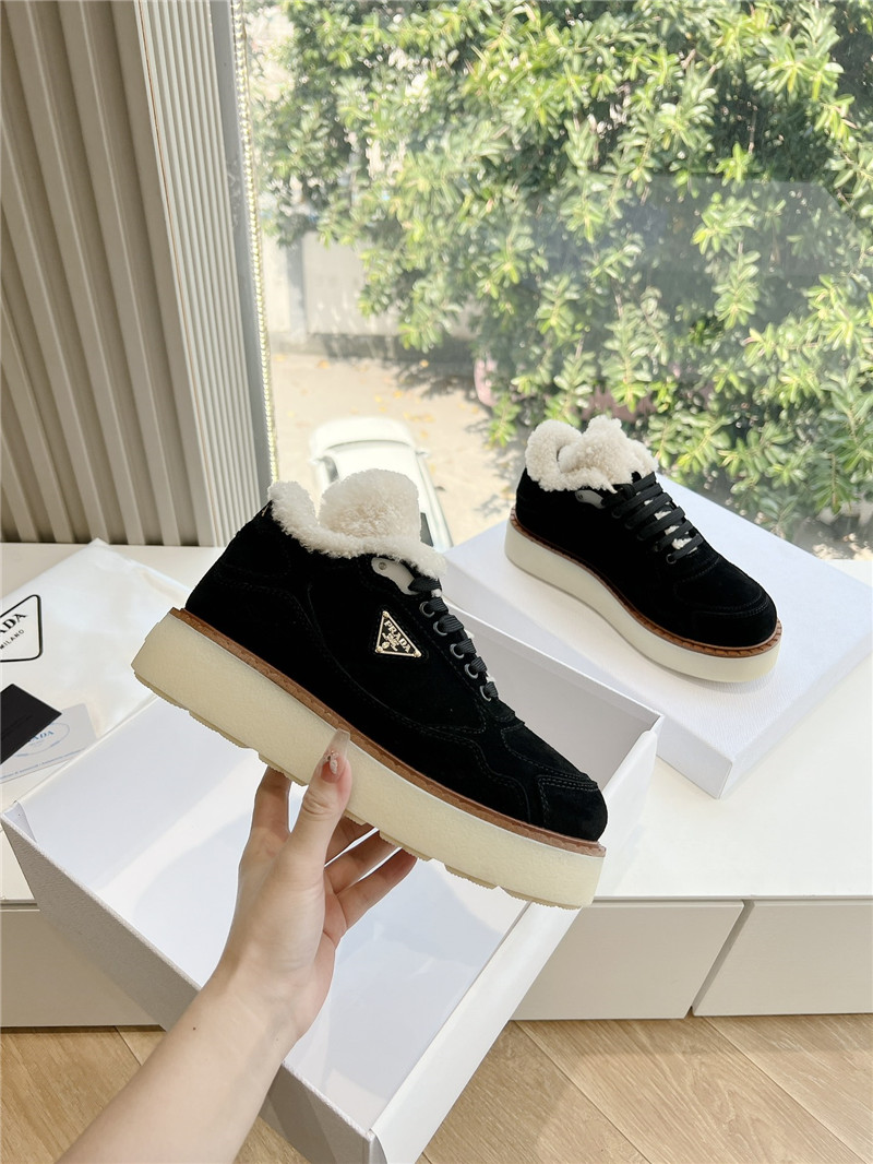 Pra*a lace-up winter platform sneakers black