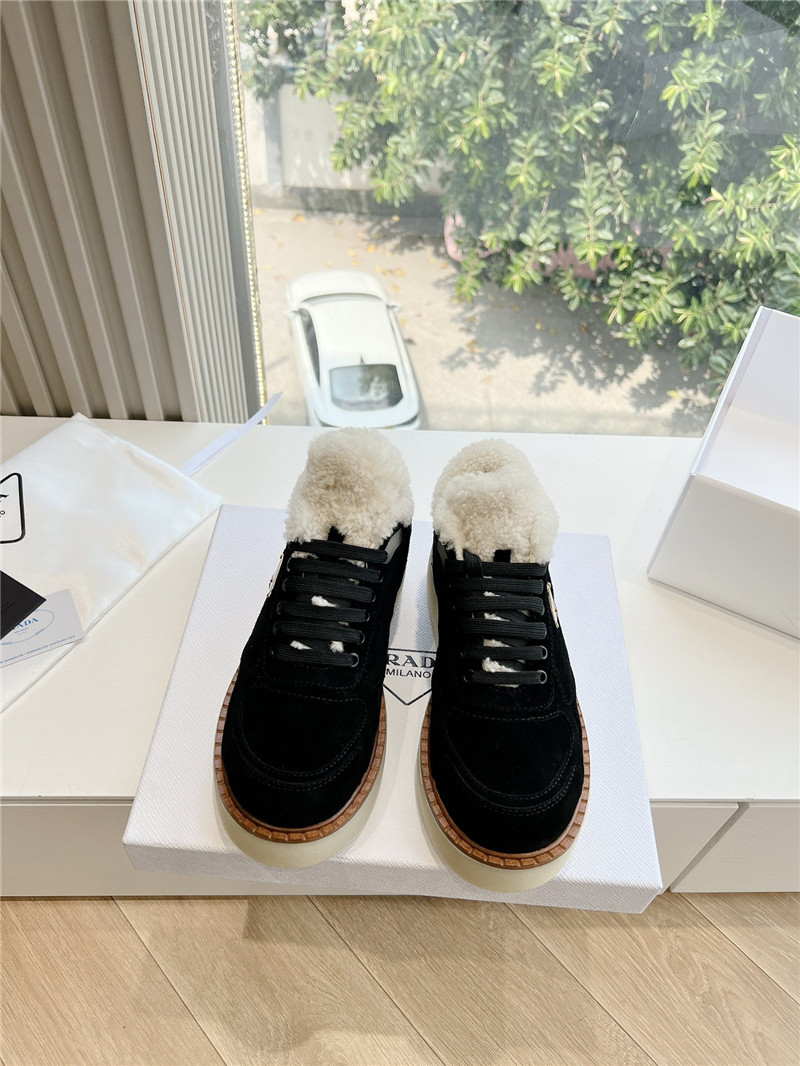 Pra*a lace-up winter platform sneakers black