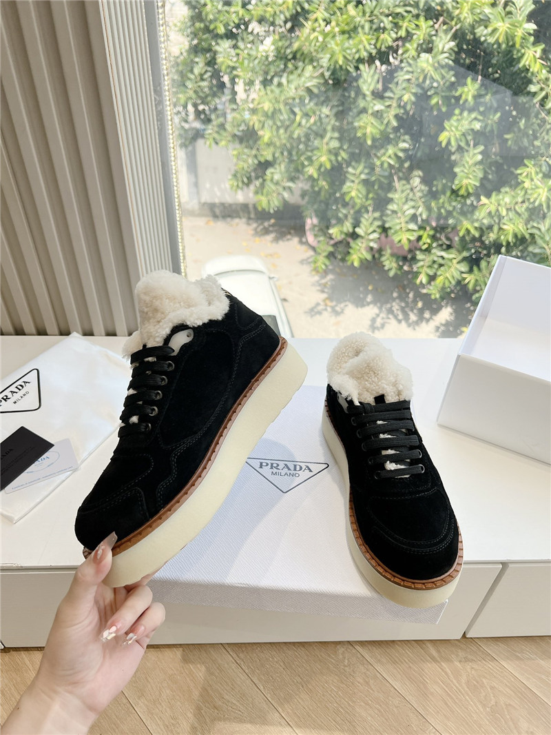 Pra*a lace-up winter platform sneakers black