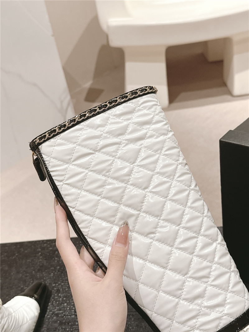 Ch**el white leather pearl high boots