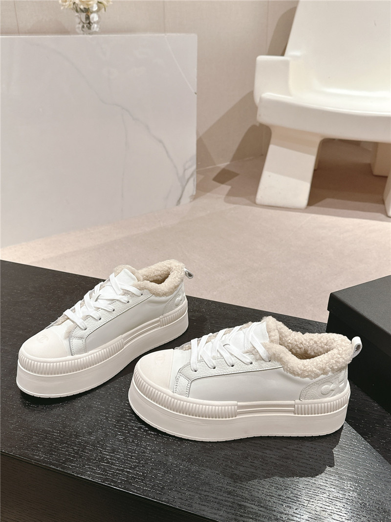 Ch**el winter lace up platform sneakers