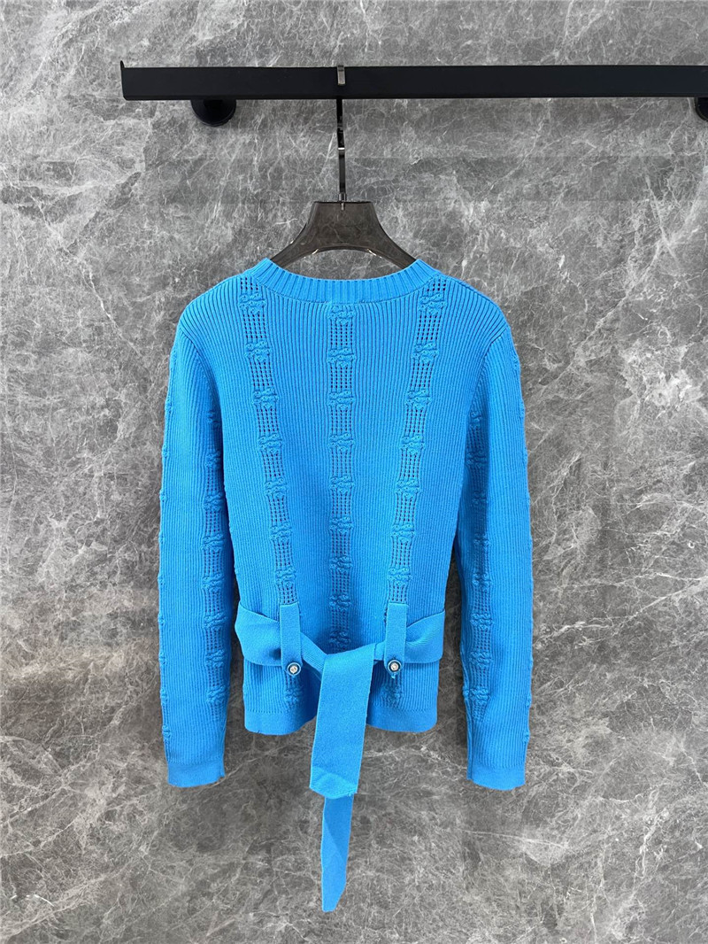Ch**el rib knit trim sweater in blue